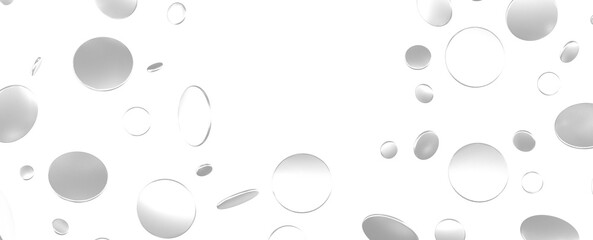 Radiant Festivity: Spectacular 3D Illustration Showcasing Radiating silver Confetti