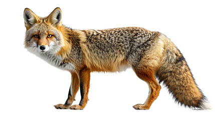 Close-Up of Fox on White Background