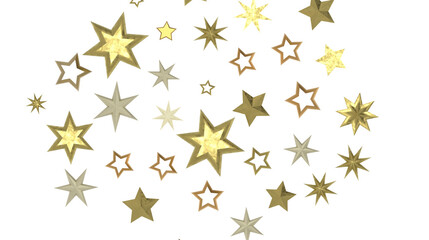 Shimmering Starry Christmas: Spectacular 3D Illustration Showcasing Falling Holiday Stars