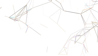 Futuristic geometric double data flow background with connecting dots and lines. Abstract digital