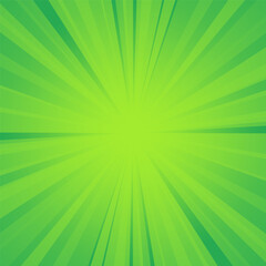 Abstract green background with sun ray. Summer concept vector illustration
