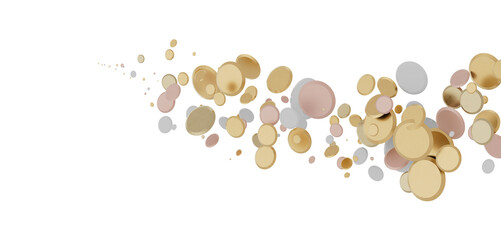 Glittering Spectacle: Captivating 3D Illustration of Glittery gold Confetti