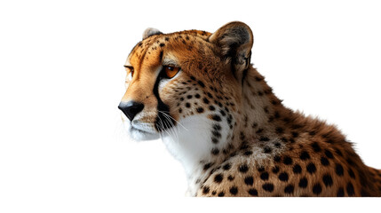 Close Up of a Cheetah on a White Background