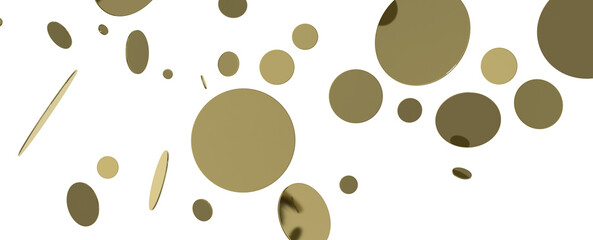 Golden Shower: Dynamic 3D Illustration of Dancing Gold Confetti