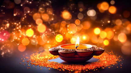 Illuminate your Diwali celebration with the warm glow of traditional diya lamps