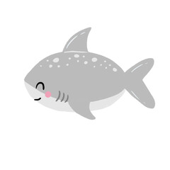 Set of sea animals in flat style. Vector illustration. Collection of marine inhabitants. Hand drawn crab, octopus, jellyfish, whale, fish.