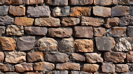 A Brick Wall Made of Various Colored Rocks