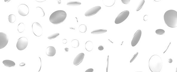 silver  Rainfall: Astonishing 3D Illustration of silver  Confetti Shower
