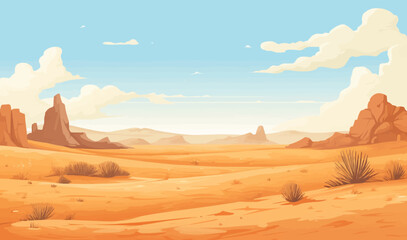 Fototapeta na wymiar desert landscape asset vector flat minimalistic isolated vector style illustration