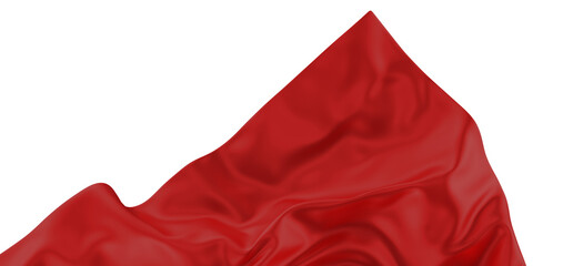 Smooth elegant red cloth isolated on white background