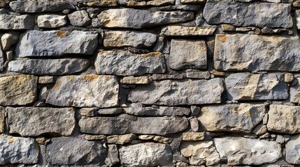 A Stone Wall Constructed With Various Sized Rocks