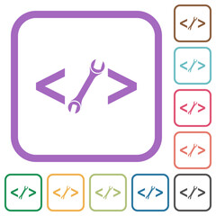 Web development with wrench simple icons