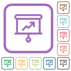 Presentation graph projection outline simple icons