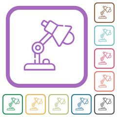 Desk lamp outline simple icons