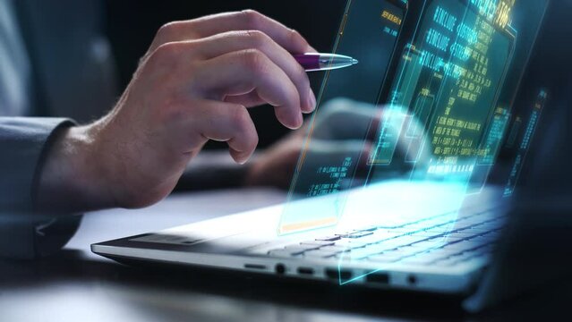 A programmer parses the code on a virtual panel.