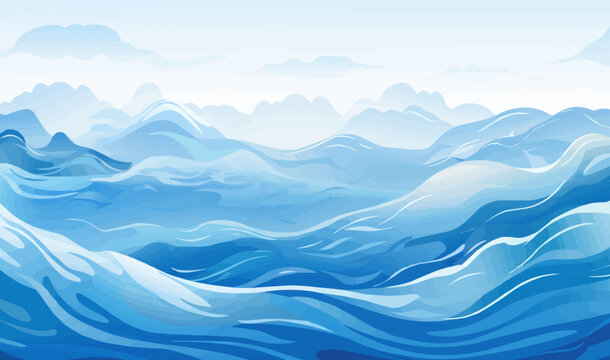 Calm ocean waves vector background