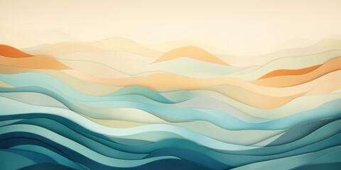 a watercolor background with various waves and wave shapes