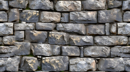 Fototapeta premium Wall Made of Rocks With Moss Growing on It