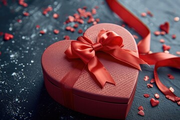 For romantic occasions, a heart-shaped gift box to surprise your love Generative AI