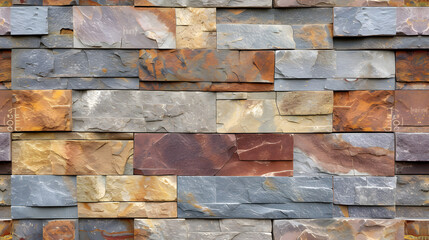 Close Up of a Multicolored Stone Wall