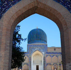 Il mausoleo di Tamerlano alla sera, Samarcanda, Uzbekistan