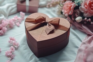 For romantic occasions, a heart-shaped gift box to surprise your love Generative AI