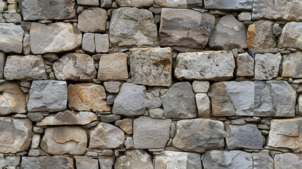 Fototapeta premium Stone Wall Made of Rocks and Cement