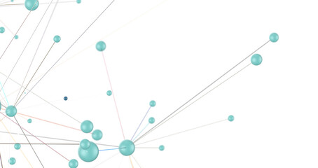 Abstract 3d rendering of network concept. Modern background. Futuristic shape with spheres and lines. Design for poster, cover,