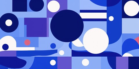An Indigo poster featuring various abstract design elements