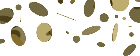 Golden Shower: Dynamic 3D Illustration of Dancing Gold Confetti