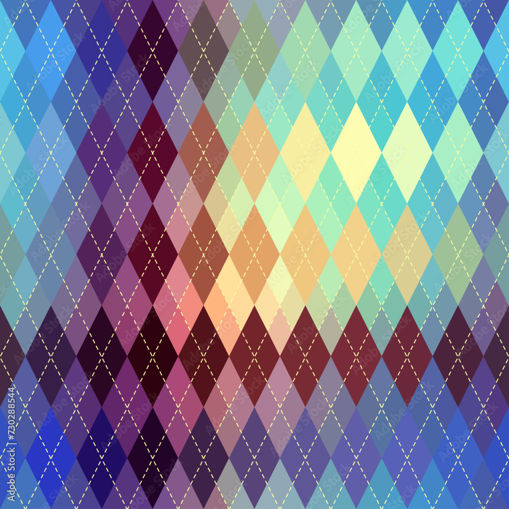 Poster Argyle seamless vector pattern background. Pattern of a rhombuses.
