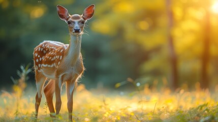 world wildlife day with deer's as a background. copy space for text. 3d ai generative