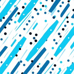 Azure diagonal dots and dashes seamless pattern vector illustration