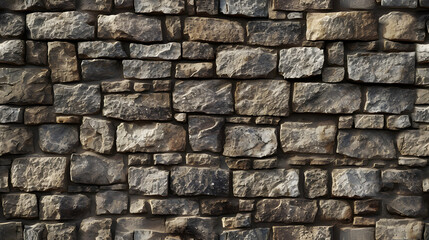 A Stone Wall Made of Various Sized Rocks