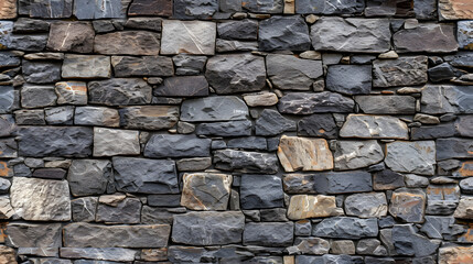Stone Wall With Varied Colored Rocks