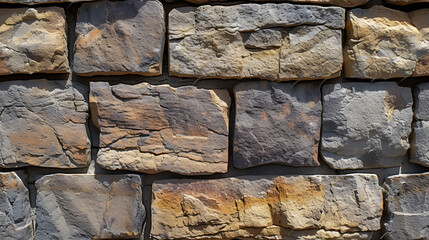 Close up of Stone Wall Made of Rocks