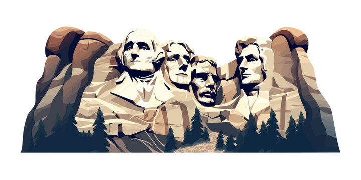 Mount Rushmore vector isolated on white