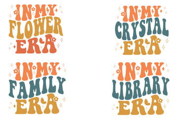 In My Flower Era, In My Crystal Era, In My Family Era, In My Library Era retro T-shirt