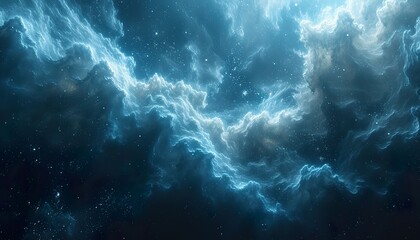 Fototapeta na wymiar Futuristic Deep Space Exploration Abstract - Glittering Interstellar Dust & Nebulae Background
