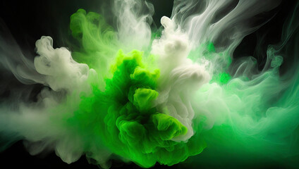 Fototapeta premium Green smoke, abstractions background