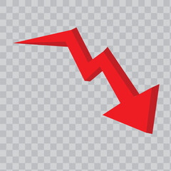 Growing business 3d red  arrow with bar chart, Profit arow Vector illustration.Business concept, growing chart.