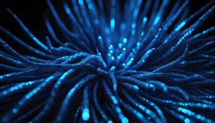 Blue natural fiber abstract background - Generative AI
