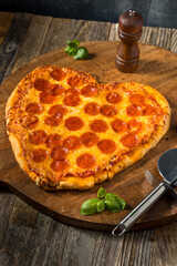 Heart Shaped Pepperoni Pizza for Valentines Day