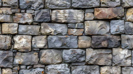 Obraz premium Stone Wall Constructed With Small Rocks