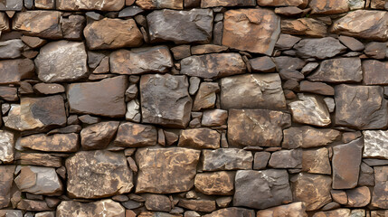 Stone Wall Built With Small Rocks