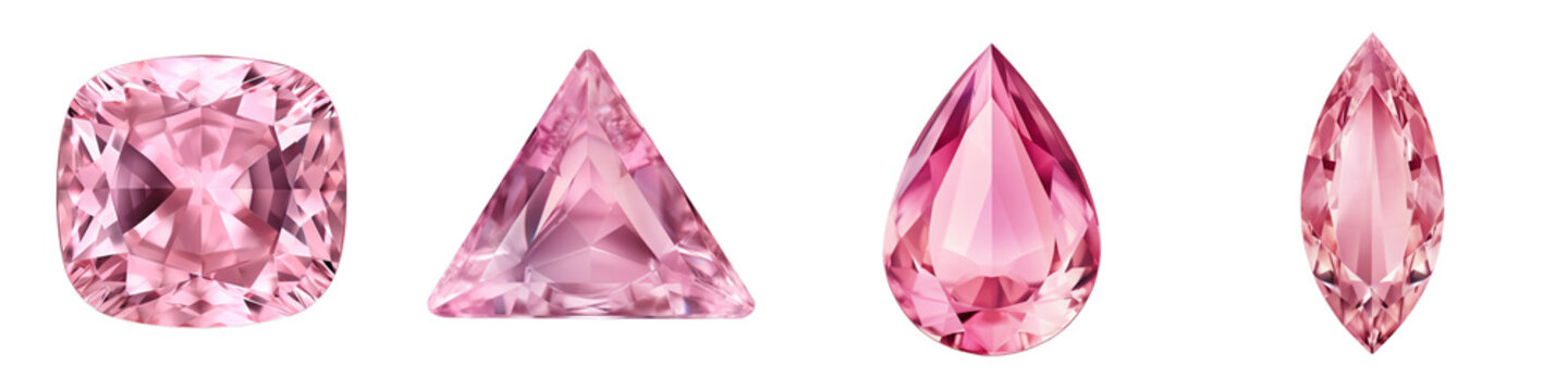 Pink Morganite clipart collection, vector, icons isolated on transparent background