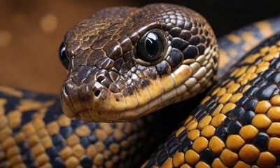 Fototapeta premium Cobra Charm: Journey Through the Micro Wonders of a Serpent's World