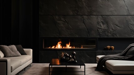 Dark marble fireplace livingroom background image
