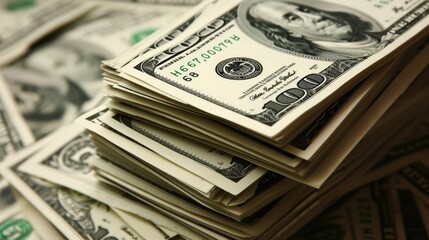 A lot of dolar money close up. Usa green cash. Many American bucks closeup. Bunch of Usd dollars banknote. Us bill. United States fund. 100 hundred backs loan. Earn one million. Rising price concept.