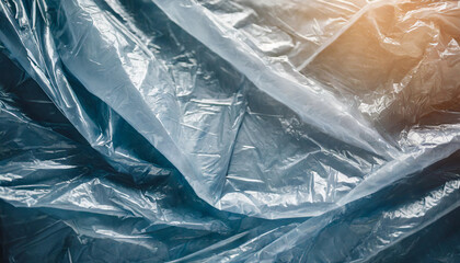 wrinkled plastic bag texture, symbolizing environmental degradation and waste pollution